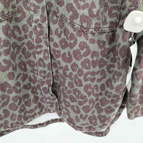 ザラ ZARA レオパード総柄 フロントポケット 長袖シャツ メンズ M