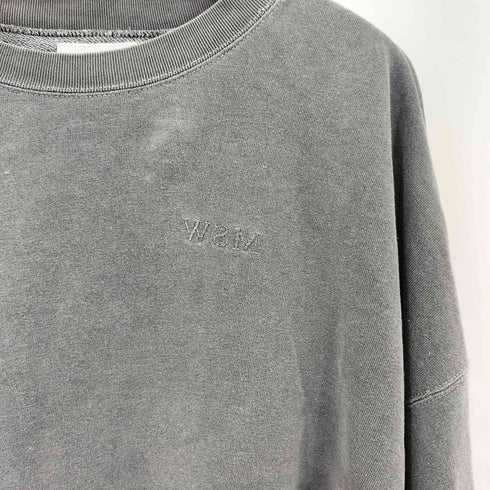 マウジースタジオウェア MOUSSY STUDIOWEAR ワンポイントロゴ刺繍 クロップド クルーネックスウェットトレーナー レディース FREE