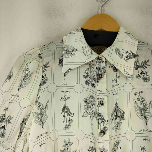 トゥエンティーズ Tnewties ボタニカル柄 レーヨンシャツ レディース XS