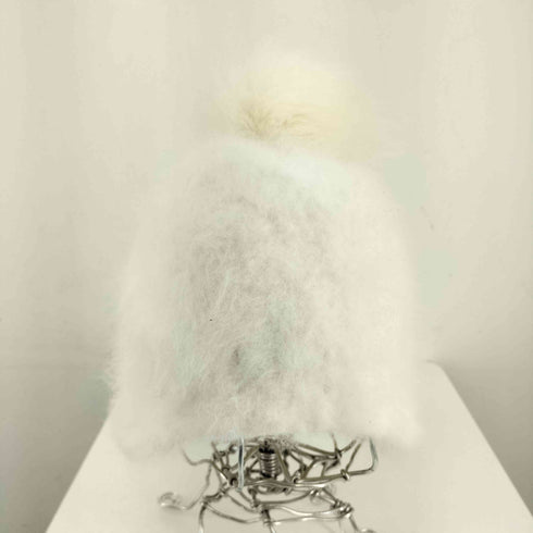 カシラ CA4LA RABBIT FUR 耳当て付き ポンポンニット帽 レディース