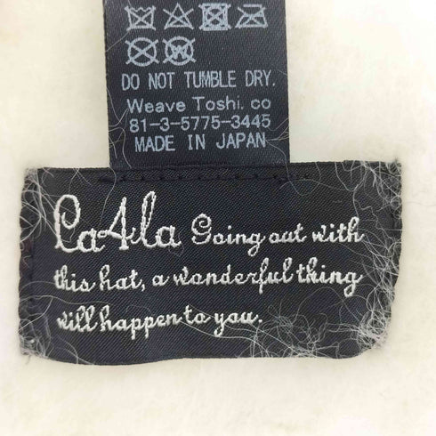カシラ CA4LA RABBIT FUR 耳当て付き ポンポンニット帽 レディース