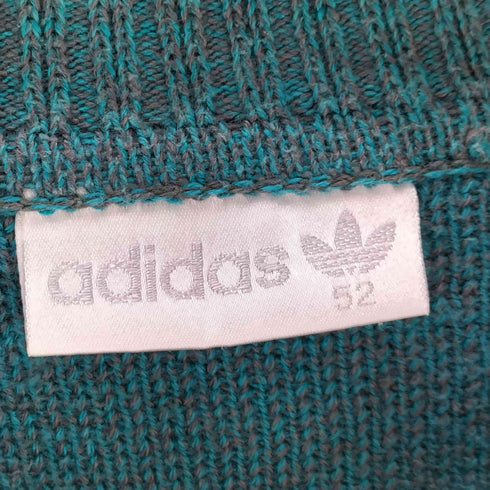 アディダス adidas 80-90S 銀タグ ハーフジップ ニットポロ プルオーバー OPTI ジップ メンズ JPN:52