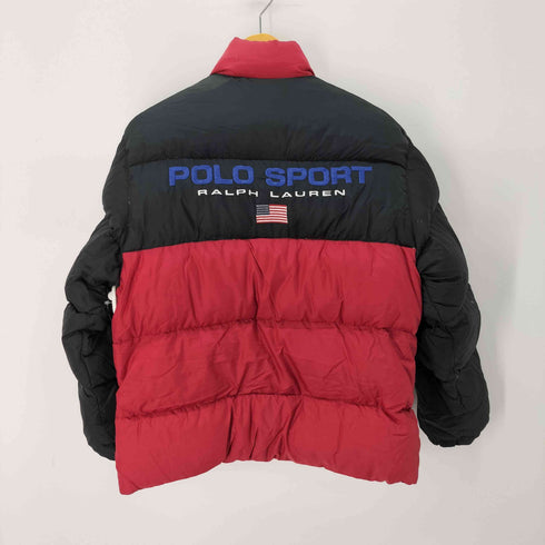 ポロスポーツラルフローレン POLO SPORT RALPH LAUREN 90s 星条旗刺繍ロゴ バイカラー ダウンジャケット メンズ import:M