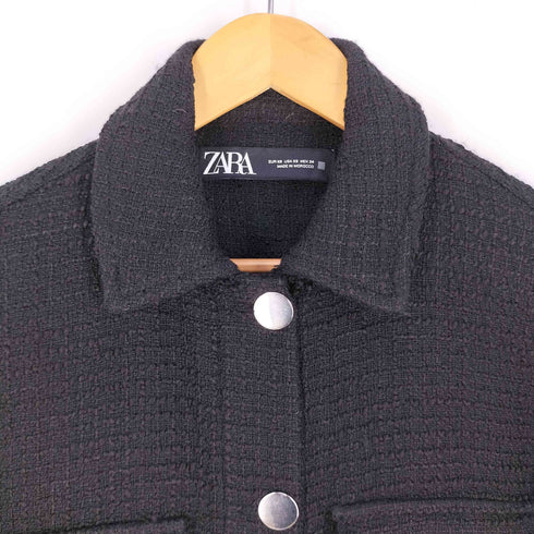 ザラ ZARA 裾カットオフ ツイードジャケット レディース import:XS