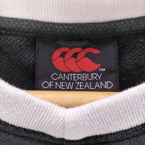 カンタベリーオブニュージーランド CANTERBURY OF NEW ZEALAND ロゴ 刺繍 Vネック ラグランスリーブ 鹿の子 Tシャツ メンズ import:XL