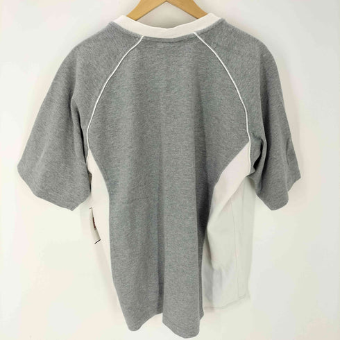 カンタベリーオブニュージーランド CANTERBURY OF NEW ZEALAND ロゴ 刺繍 Vネック ラグランスリーブ 鹿の子 Tシャツ メンズ import:XL