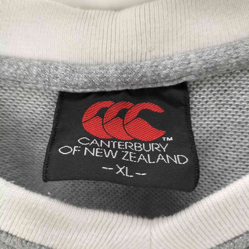 カンタベリーオブニュージーランド CANTERBURY OF NEW ZEALAND ロゴ 刺繍 Vネック ラグランスリーブ 鹿の子 Tシャツ メンズ import:XL