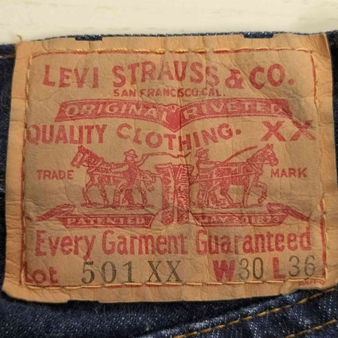 リーバイス Levis USA製 復刻 501XX ボタン裏555 バレンシア工場96年製 BIG E セルビッジ デニムパンツ 濃紺 メンズ 30×36