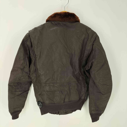 ユーエスネイビー U.S.NAVY 60S 黒タグ TYPE G-1 レザー フライト ジャケット RALPH EDWARDS SPORTWEAR社製 CONMARジップ メンズ US:40