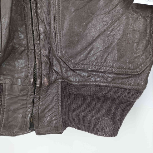 ユーエスネイビー U.S.NAVY 60S 黒タグ TYPE G-1 レザー フライト ジャケット RALPH EDWARDS SPORTWEAR社製 CONMARジップ メンズ US:40