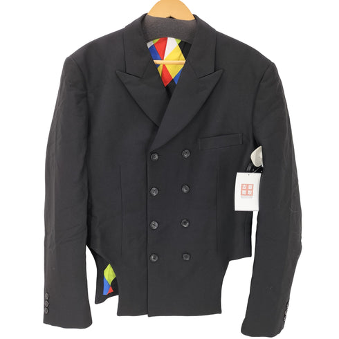 コムデギャルソンオムプリュス COMME des GARCONS HOMME PLUS AD2020 20AW Color Resistance 色の抵抗期 ポリ縮絨 裏地アーガイル ピークドラペル 8B ダブルブレスト テーラード ジャケット メンズ JPN:M