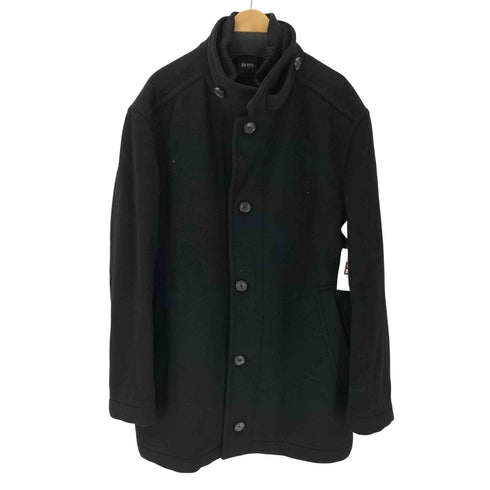 ボスヒューゴボス BOSS HUGO BOSS レイヤード リブ ネック チェスター ハーフ コート ririジップ メンズ EUR:54
