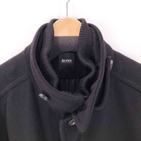 ボスヒューゴボス BOSS HUGO BOSS レイヤード リブ ネック チェスター ハーフ コート ririジップ メンズ EUR:54