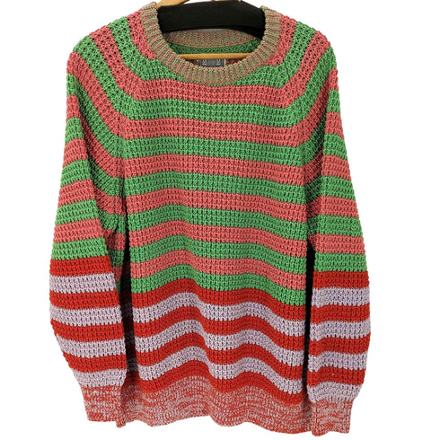 シーイー C.E STRIPE LOOSE WAFFLE KNIT ストライプ ルーズ ワッフル ニット メンズ import:M
