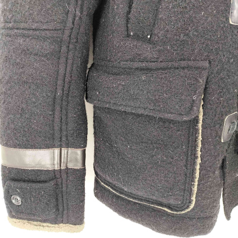 ディーゼル DIESEL カウレザー ボア ダッフル コート メンズ import:L