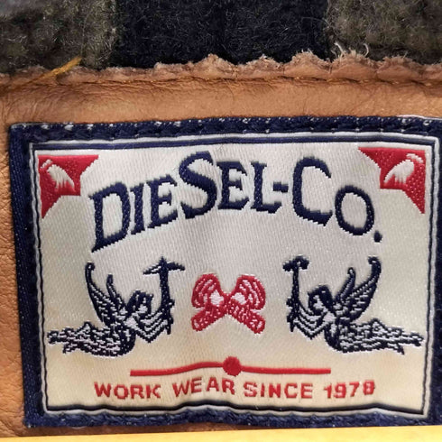 ディーゼル DIESEL カウレザー ボア ダッフル コート メンズ import:L