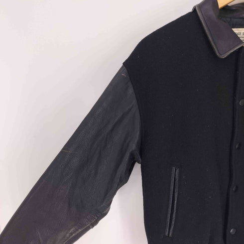 VINTAGE STADIUM JACKET アメリカンフットボール チーム 両面刺繍 ワッペン 裏地キルティング レザー ヴィンテージ スタジアム ジャケット スタジャン メンズ import:M