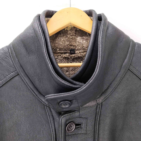 ATWARDSON 本革 レザー ジップ ボタン ムートン ジャケット メンズ 56