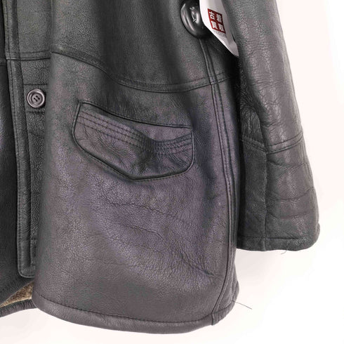 ATWARDSON 本革 レザー ジップ ボタン ムートン ジャケット メンズ 56