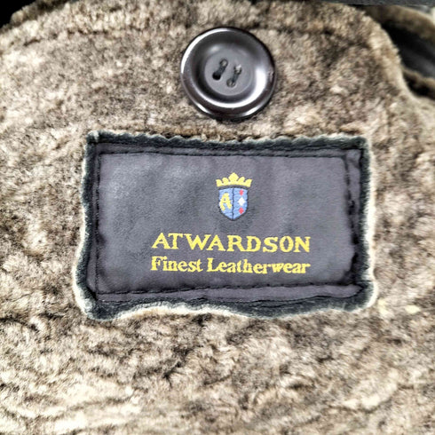 ATWARDSON 本革 レザー ジップ ボタン ムートン ジャケット メンズ 56