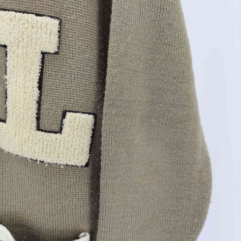 ローガン LOGAN Vネック アクリル ニット スクール カーディガン ワッペン付き レディース FREE