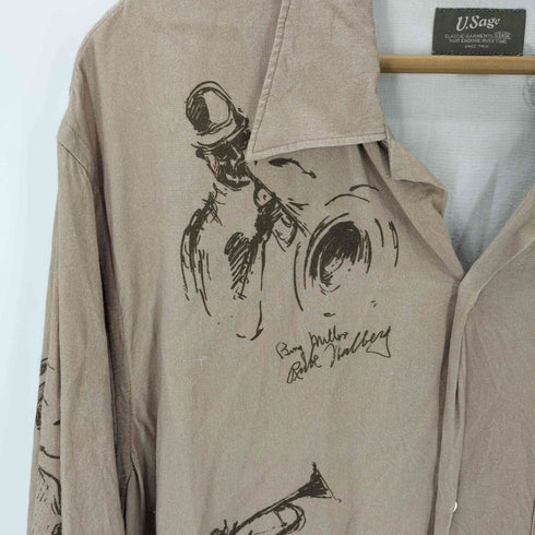 U.Sage 総柄 開襟 オープンカラー アロハ シャツ メンズ import:XL