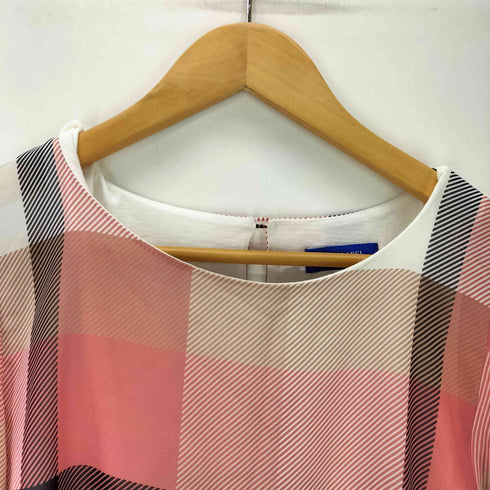 ブルーレーベルクレストブリッジ BLUE LABEL CRESTBRIDGE チェックシフォンブラウス レディース EUR:38