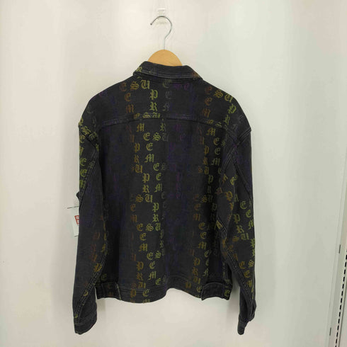 シュプリーム Supreme Gradient Jacquard Denim Work Jacket グラディエント オールドイングリッシュロゴ ジャガード ジップアップ デニムジャケット メンズ M