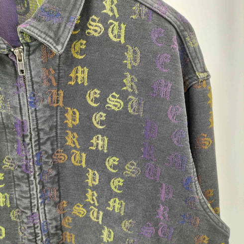 シュプリーム Supreme Gradient Jacquard Denim Work Jacket グラディエント オールドイングリッシュロゴ ジャガード ジップアップ デニムジャケット メンズ M