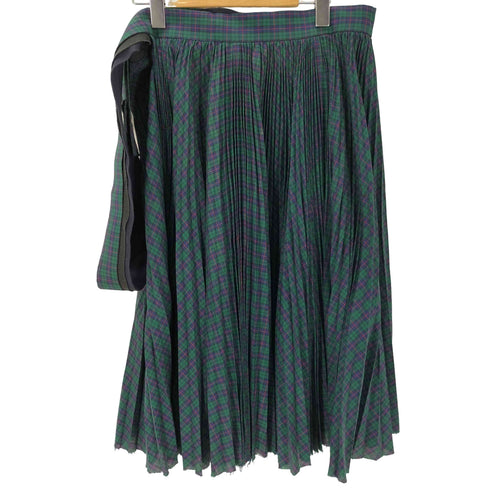 トリココムデギャルソン tricot COMME des GARCONS 栗原たお期 AD2004 05SS プリーツ タータンチェック 巻き ラップスカート レディース JPN:M