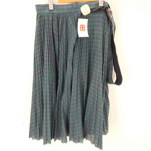 トリココムデギャルソン tricot COMME des GARCONS 栗原たお期 AD2004 05SS プリーツ タータンチェック 巻き ラップスカート レディース JPN:M