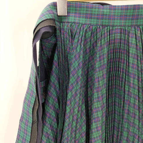 トリココムデギャルソン tricot COMME des GARCONS 栗原たお期 AD2004 05SS プリーツ タータンチェック 巻き ラップスカート レディース JPN:M