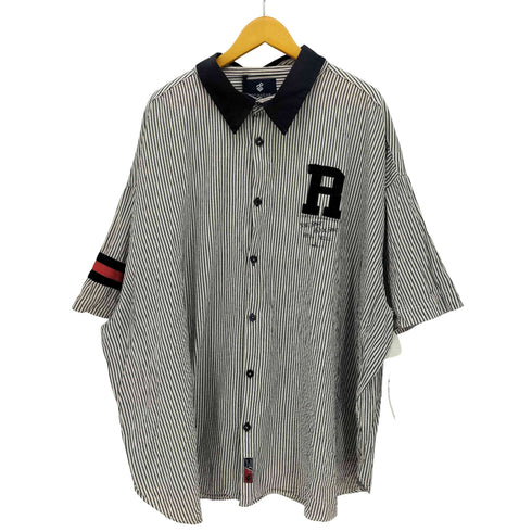 ロカウェア Rocawear ロゴ 刺繍 ストライプ S/S ビッグ サイズ シャツ メンズ 6XB/6TG
