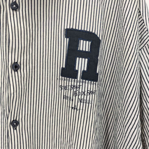 ロカウェア Rocawear ロゴ 刺繍 ストライプ S/S ビッグ サイズ シャツ メンズ 6XB/6TG