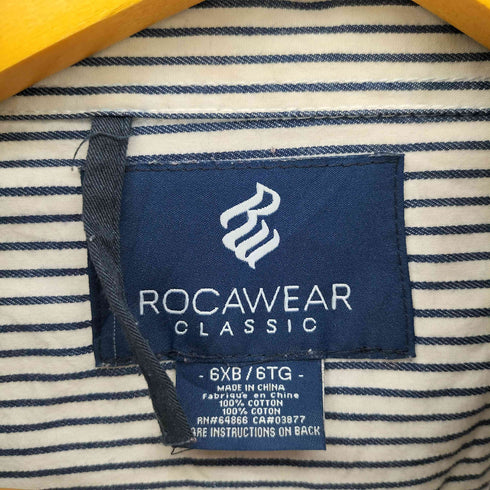 ロカウェア Rocawear ロゴ 刺繍 ストライプ S/S ビッグ サイズ シャツ メンズ 6XB/6TG