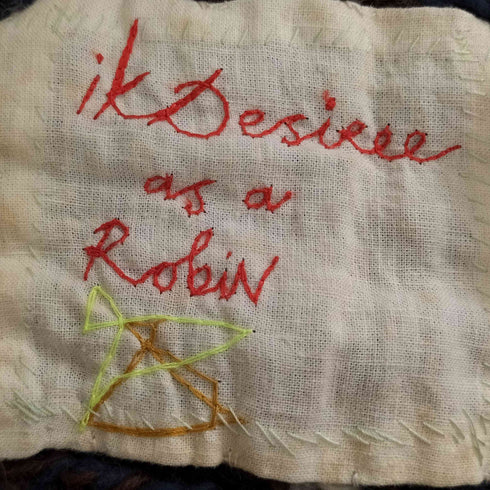 ikDesiRee as a RobiN アルパカ混 オランダ製 ハンドメイド マルチカラー 羽織 レディース