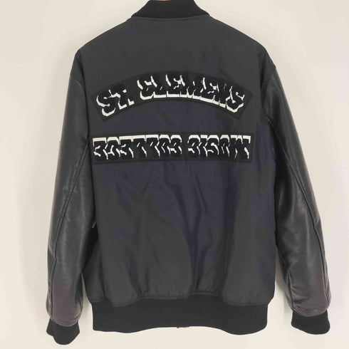 ザラ ZARA dnwr Embroidered Patchwork Black Jacket 刺繍 パッチワーク ブラック 中綿 ジャケット スタジャン メンズ import:L