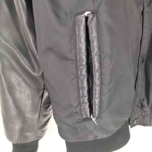 ザラ ZARA dnwr Embroidered Patchwork Black Jacket 刺繍 パッチワーク ブラック 中綿 ジャケット スタジャン メンズ import:L