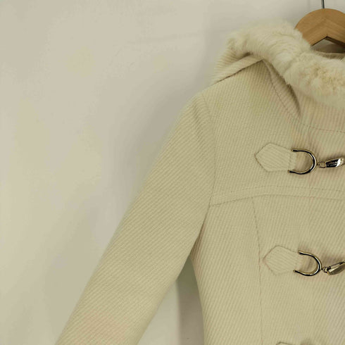 バーバリーブルーレーベル BURBERRY BLUE LABEL ラビットファー ダッフル コート レディース EUR:40