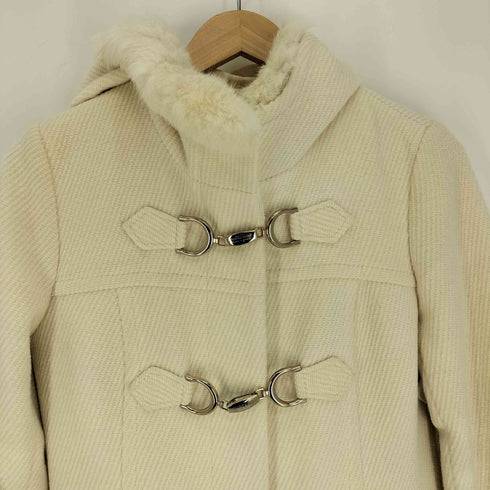 バーバリーブルーレーベル BURBERRY BLUE LABEL ラビットファー ダッフル コート レディース EUR:40