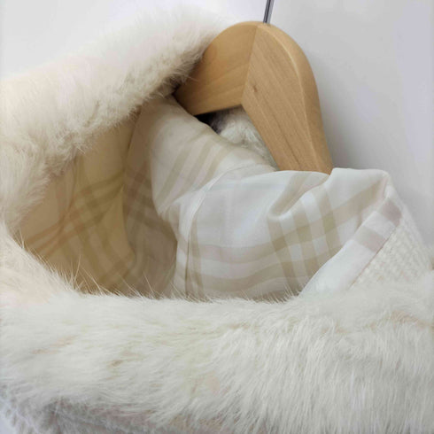 バーバリーブルーレーベル BURBERRY BLUE LABEL ラビットファー ダッフル コート レディース EUR:40