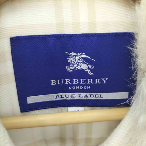 バーバリーブルーレーベル BURBERRY BLUE LABEL ラビットファー ダッフル コート レディース EUR:40