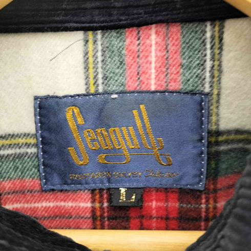 Seagull 裏地チェック コーデュロイ シャツ メンズ import:L