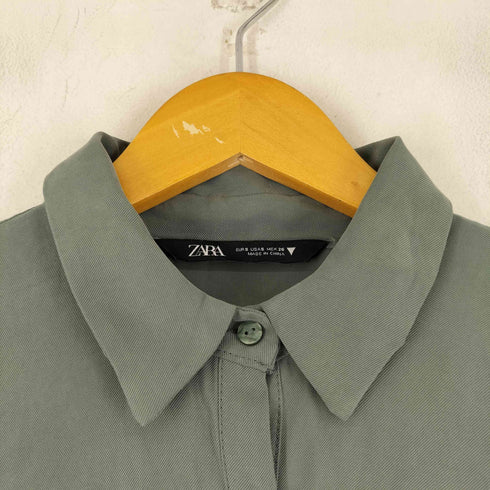 ザラ ZARA ティアードシャツチュニックワンピース レディース import:S