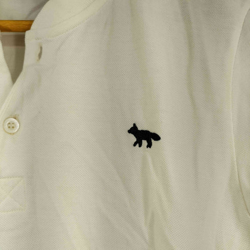 メゾンキツネ MAISON KITSUNE ワンポイント刺繍 S/S ノーカラーポロシャツ メンズ JPN:S
