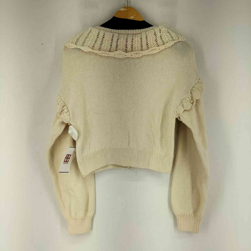 ザラ ZARA 花柄刺繍刺し子ニットカーディガン レディース import:S