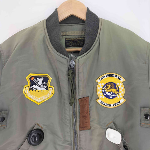 バズリクソンズ BUZZ RICKSONS 90S 最初期 M品番 CROWNジップ U.S.AIR FORCE アメリカ空軍 星条旗 エンブレム ワッペン フライトジャケット MA-1 メンズ JPN:M