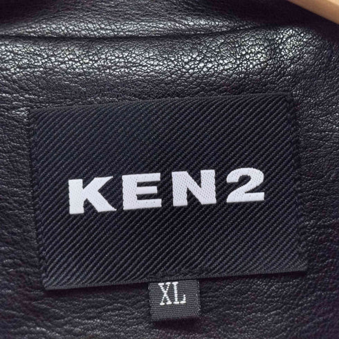KEN2 オーバーサイズ シングル フェイクレザーライダースジャケット メンズ XL