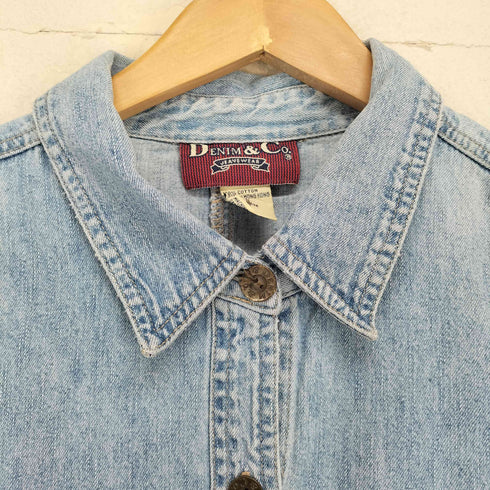 デニムアンドコー Denim&Co デニムシャツジャケット レディース L