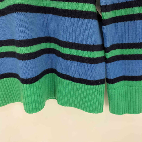 アクネストゥディオズ ACNE STUDIOS FACE フェイスパッチ ボーダー柄 ウールニット クルーネック セーター メンズ XXS